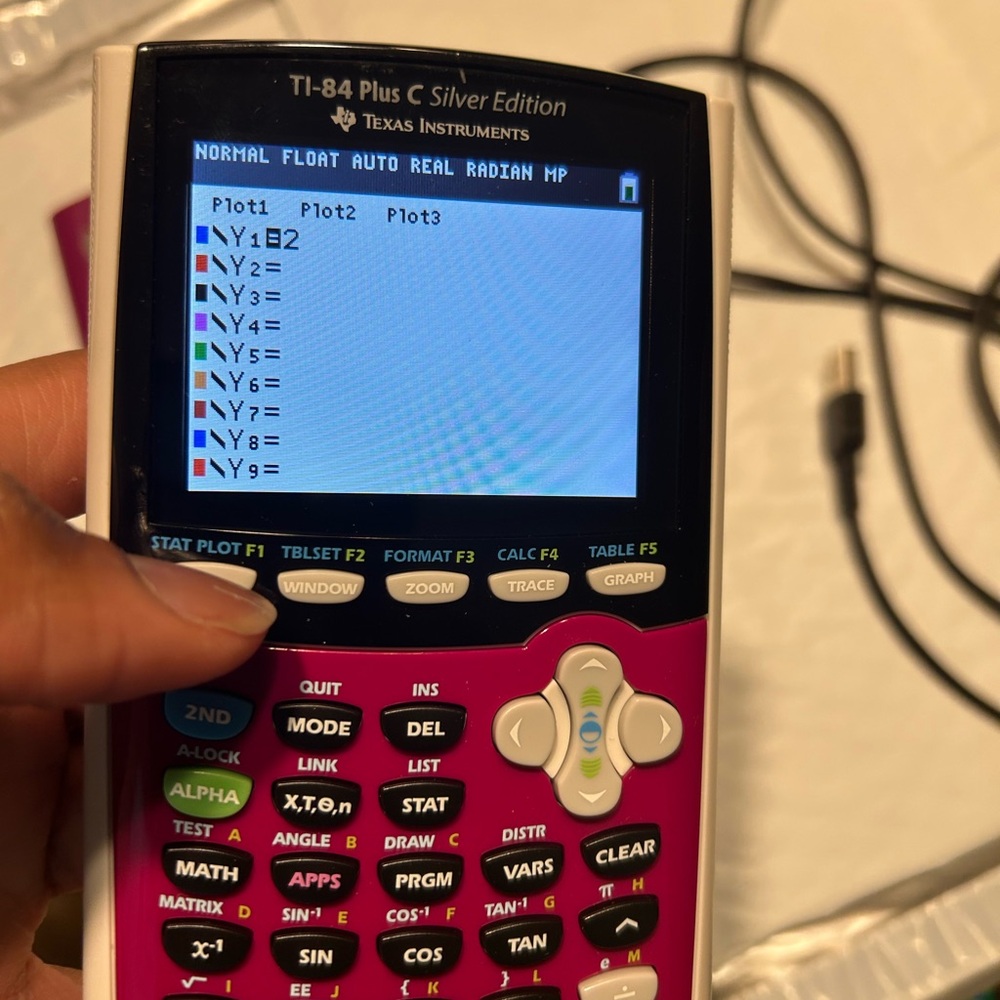 Texas Instrument TI 84 Plus C Graphing Calculator W Cover Tested Raspberry - Picture 3 of 12